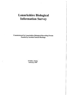 Lanarkshire Biological Information Survey