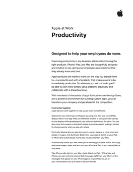 Apple at Work Productivity