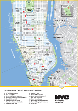 Locations from “What's New in NYC” Webinar