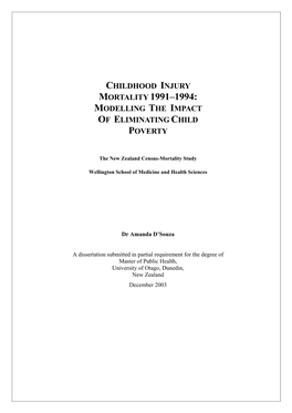 Modelling the Impact of Eliminating Child Poverty