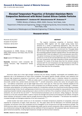 Elevated Temperature Properties of Extruded Aluminium Matrix