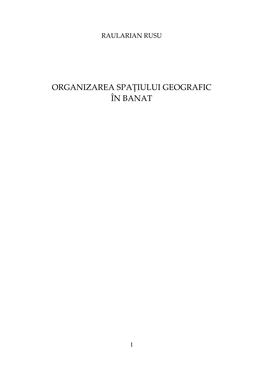 Organizarea Spaţiului Geografic În Banat