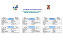 DELEGAZIONE PROVINCIALE DI SONDRIO Campionato Seconda