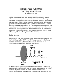 Helical Feed Antennas Paul Wade W1GHZ ©2002 W1ghz@Arrl.Net