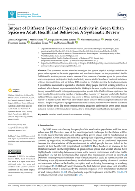 Impact of Different Types of Physical Activity in Green Urban Space on Adult Health and Behaviors: a Systematic Review