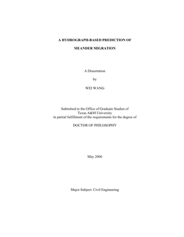A Hydrograph-Based Prediction of Meander Migration
