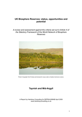 UK Biosphere Reserves: Status, Opportunities and Potential