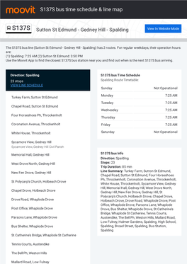 S137S Bus Time Schedule & Line Route