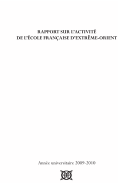 Rapport Sur L'activité De L'école Française D'extrême