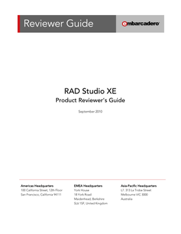 Embarcadero RAD Studio XE Reviewer's Guide