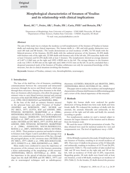 Morphological Characteristics of Foramen of Vesalius and Its Relationship with Clinical Implications