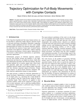 Trajectory Optimization for Full-Body Movements with Complex Contacts