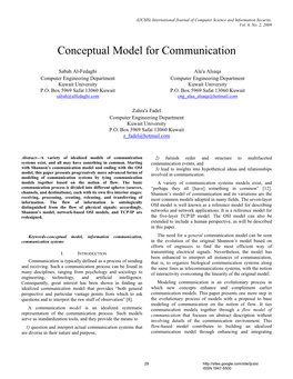Conceptual Model for Communication