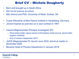 Brief CV – Michele Dougherty