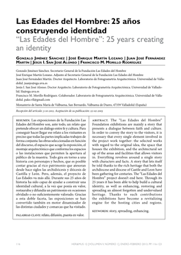 Las Edades Del Hombre: 25 Años Construyendo Identidad “Las Edades Del Hombre”: 25 Years Creating an Identity