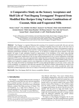 Rice, Nasi Dagang, Shelf Life, Sensory Acceptability, Malaysia