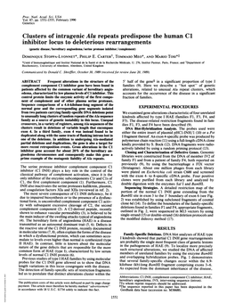 Clusters of Intragenic Alu Repeats Predispose the Human C1 Inhibitor