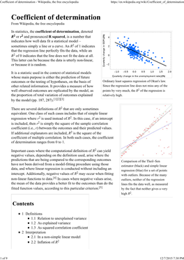 Coefficient of Determination - Wikipedia, the Free Encyclopedia