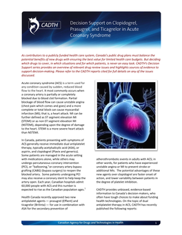 Decision Support on Clopidogrel, Prasugrel, and Ticagrelor in Acute