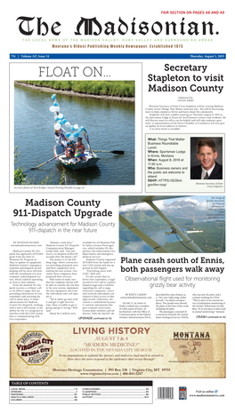 FLOAT ON... Stapleton to Visit Madison County