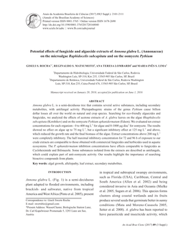 Potential Effects of Fungicide and Algaecide Extracts Ofannona Glabra L