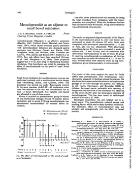 Metoclopramide As an Adjunct to Small Bowel Intubation