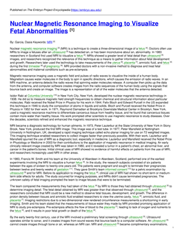 Nuclear Magnetic Resonance Imaging to Visualize Fetal Abnormalities [1]