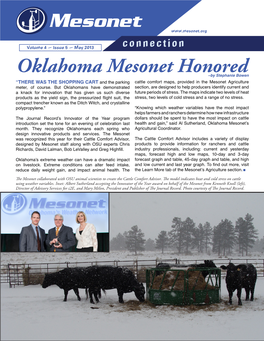 Oklahoma Mesonet Honored –By Stephanie Bowen “THERE WAS the SHOPPING CART and the Parking Cattle Comfort Maps, Provided in the Mesonet Agriculture Meter, of Course