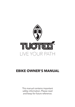 Ebike Owner's Manual