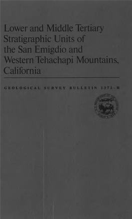 Lower and Middle Tertiary Stratigraphic Units of the San Emigdio and Western Tehachapi Mountains, California ______