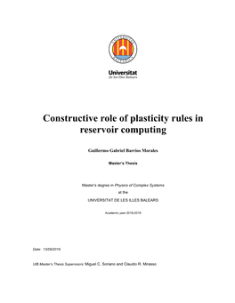 Constructive Role of Plasticity Rules in Reservoir Computing