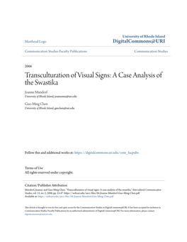 A Case Analysis of the Swastika Joanne Mundorf University of Rhode Island, Joannemu@Uri.Edu