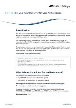 How to Set up a RADIUS Server for User Authentication