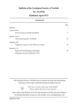 The Bulletin of the Geological Society of Norfolk