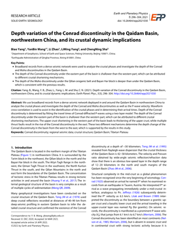 Depth Variation of the Conrad Discontinuity in the Qaidam Basin, Northwestern China, and Its Crustal Dynamic Implications