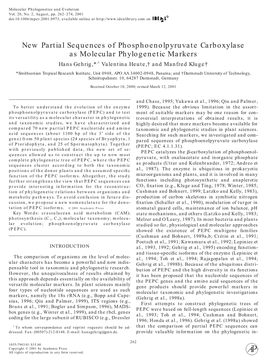 New Partial Sequences of Phosphoenolpyruvate Carboxylase