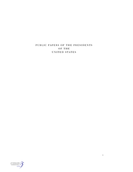 Public Papers of the Presidents of the United States