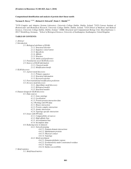 801 Computational Identification and Analysis of Protein Short Linear Motifs