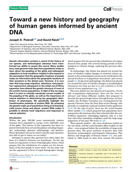Toward a New History and Geography of Human Genes