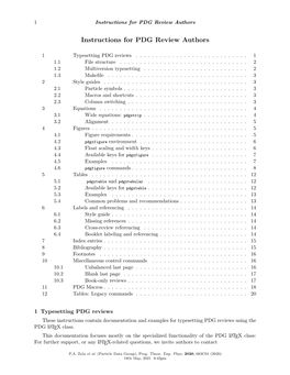 Instructions for PDG Review Authors