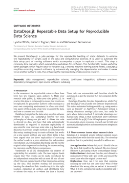 Datadeps.Jl: Repeatable Data Setup Journal of for Reproducible Data Science