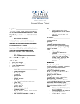 Iliopsoas Release Protocol