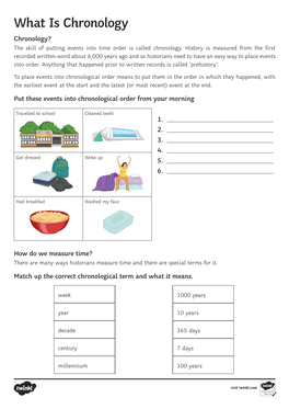 Chronology Activity Sheet