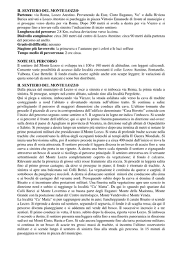 IL SENTIERO DEL MONTE LOZZO Partenza: Via Roma, Lozzo Atestino