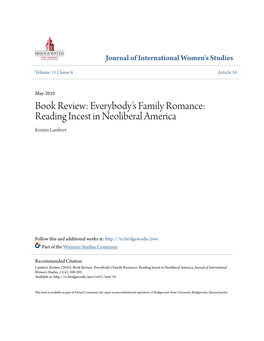 Reading Incest in Neoliberal America Kristen Lambert