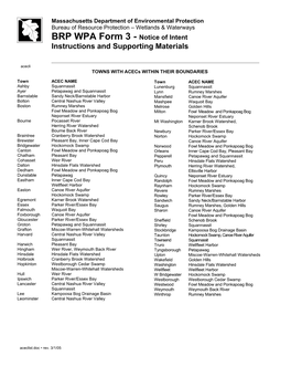 BRP WPA Form 3 - Instructions and Supporting Materials