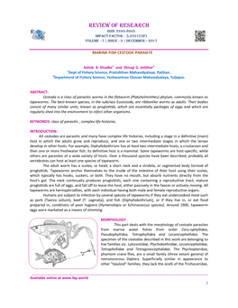 Review of Research Issn: 2249-894X Impact Factor : 5.2331(Uif) Volume - 7 | Issue - 3 | December – 2017