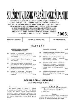 OPĆINA GORNJI KNEGINEC Odredbe Za ProvoEnje 1679 AKTI OPĆINSKOG VIJEĆA 23