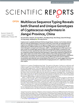 Multilocus Sequence Typing Reveals Both Shared and Unique