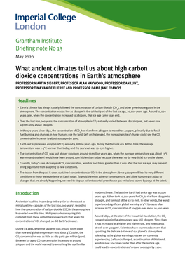 What Ancient Climates Tell Us About High Carbon Dioxide Concentrations